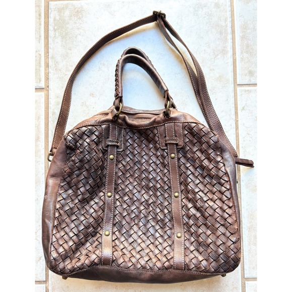 Costanza Rota Handbags - Costanza Rota Brown Woven Leather Satchel Bag Made in Italy Crossbody Boho